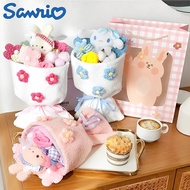 ตุ๊กตาผ้ากำมะหยี่ Sanrio Kawai Cinnamoroll ช่อดอกไม้การ์ตูนแฟนเพื่อนสำหรับเด็กน่ารักสร้างสรรค์อะนิเม