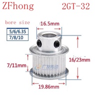 1pc GT2 2GT32 Timing Pulley 32 teeth Bore 5mm 6mm 6.35mm 8mm 10mm 12mm for width 6mm/10mm