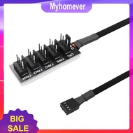 Cooling Fan Power Cable Hub Splitter Adapter Fan CPU HUB Splitter PC Case Cooler Power Cable Adapter