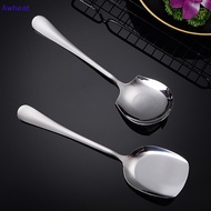 Awheat Thicken Kitchen Dinner Dish Soup Rice Western Restaurant Bar Public Spoon Large Stainless Steel Round Head Buffet Serving Spoon new