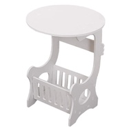 JIAHAO 118T Modern Style White Round Coffee Tea Table Nightstand Lamp Stand