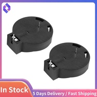 2 Pcs CR2450 Coin Cell Button Battery Socket Holder Case 2 Pins Black