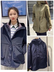 Aigle 女款防風防水夾棉連帽收腰棉服風衣外套