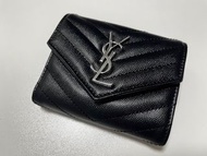 YSL 黑銀三摺錢包