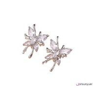 [Jonsunyuer] Butterfly Design Earphone Clip Shiny Drill Inlaid Alloy Material Free Clip Earbud Stabi