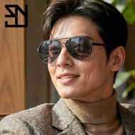 Aviator Reading and Walking Glasses Gray Lenses Men's double Focus Glasses Aviator Frame Anti-Glare 