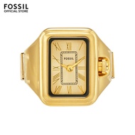 Fossil Women's Raquel Watch Ring Analog Watch ( ES5343 ) - Quartz, Gold Case, Rectangular Dial, 6 MM Gold Stainless Steel Band