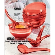 🔥Tupperware 🔥Coral Blooms Crystaline Bowl & Spoon