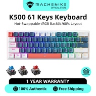 Machenike K500 B61 Mechanical K eyboard 60% Keys Wired Key board Hot-swappable RGB Backlit Gaming Ke