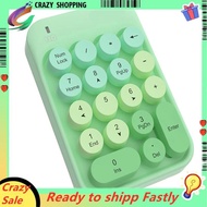 Mini Number Keyboard 18 Keys USB 2.4G Wireless Portable Retro Round Keycads Cute Keyboard Keypad for