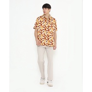 KEMEJA VALINO Abstract Printed Short Sleeve Shirt Men'sORANGE - V-EECB10-R5