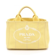 【二手】Prada PRADA 托特包 CANAPA Mini BN2439 黃色帆布 Canapa 托特包 女士二手 B