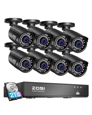 8 Channel 8MP 4K PoE Home Security Camera System Outdoor, 8 x Wired 5MP(3K) Bullet PoE IP Cameras, 8