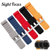 Sight Focus 24mm Rubber Watchband For Suunto D5, Watch Band For Suunto 9 watch Strap For Spartan Ranneke wristband Black Orange