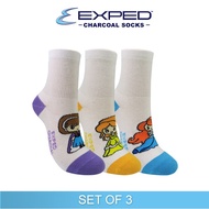 Exped Kids Fashion Cotton Charcoal Crew Legth Socks 3g1076 set of 3