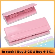 Adjustable 6-Hole Punch - Metal Hole Puncher for A4/A5/A6, 6-Ring Binder Puncher, Non-Slip Base with