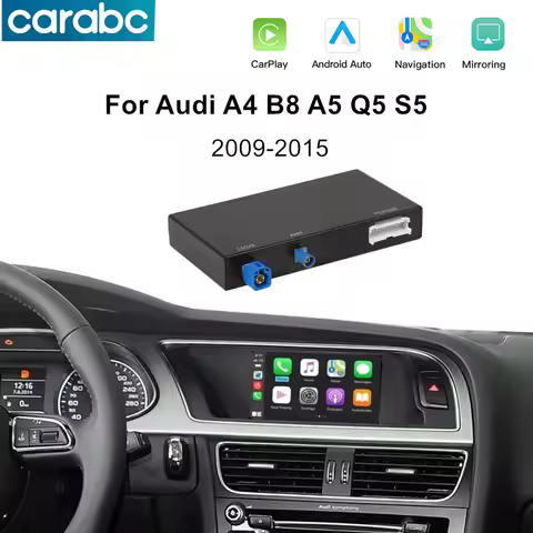 CARABC Wireless CarPlay For Audi A4 B8 A5 Q5 S5 2009-2015 Android Auto Bluetooth GPS Navigation Mirr