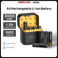 PHOTOOLEX&imuto 1.5V AA Rechargeable Li-ion Battery 3000mWh Long-Lasting 8 x AA for  Cameras