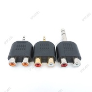 1x 1/4 inch Audio 3.5mm 6.5mm 6.35mm Male Plug To 2 Dual Rca Female Jack plug Y Splitter stereo Connector Converter AV Adapter  SG8B1