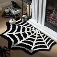Spider Web Indoor Halloween Rug60x90cm(23.6x35.4inch), Plush Gothic Cute Fun Halloween Bathroom Rugs