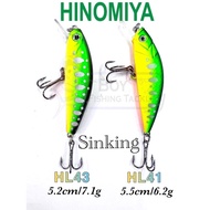 HINOMIYA HARD LURE HL 41 HL 43 SINKING MINNOW HL41 HL43