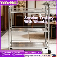 New 3/4 Tier Stainless Steel Kitchen Service Trolley Coffee Service Coffee Service Cart With Wheels
