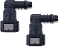 2 PCS Automotive Fuel Line Quick Connector, 0.37" x 1.5" 9.49-ID8 PA12 Nnylon Elbow Oil Pump Anti-mi