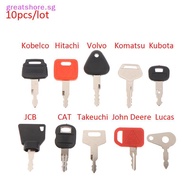 greatshore  10 key Machinery Master key Set For Kubota Komatsu Kobelco Machinery Digger  SG
