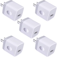 Single Port USB Charger,UorMe 1A 5V Wall Plug USB Power Adapter 5 Pack for iPhone 15 Plus 14 Pro Max