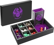 Wunhunew DND Dice Tray & Tower Storage Box, 4 in 1 D&D Dice Holder Case (Dice Rolling Tray, Dice Rol