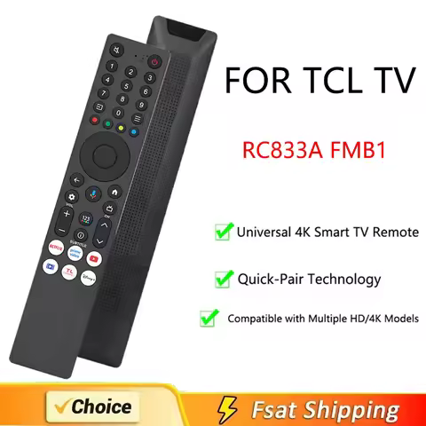 RC833A FMB1 remote control is compatible with FOR TCL TV RC833A FMB5 C6K C7K C71K C8K 43V6B spare pa