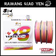 STRIKE 2 VERTEX838 X8 100% PE FIBER MULTICOLOR 300M FISHING BRAID LINE