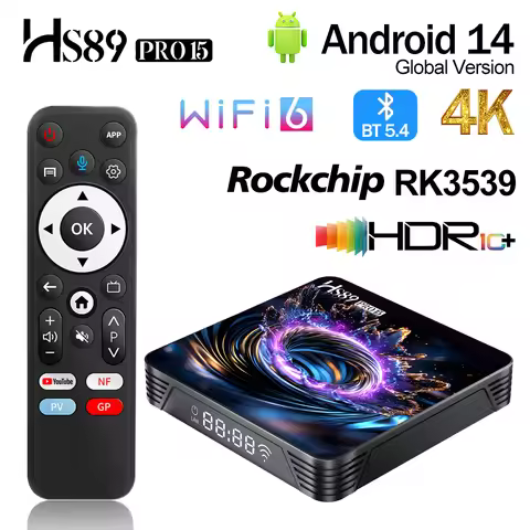 HS89 PRO 15 Android 14 Smart TV BOX Rockchip RK3539 4G 32G 4K USB3.0 WIFI6 Set Top Box Media Player 