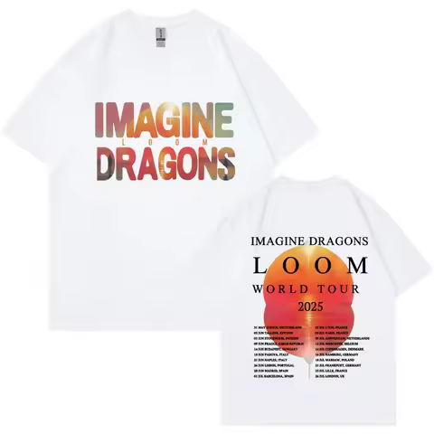 Imagine Dragons Loom World Tour 2025 T-shirt Men's Women Fashion Vintage Hip Hop Oversized Short Sle