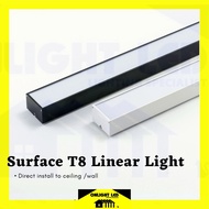 Surface T8 Led linear office light Single casing c/w T8 LED tube