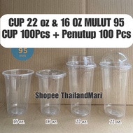 100PCS CUP 22 Oz & 16 oz MULUT95 (7PILIHAN PENUTUP)