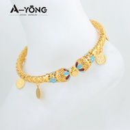 CFGJU Dubai Gold Color Ankle Bracelet 21k Gold Plated Turkish Arab Coins Foot Bangles for Womens Men