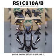RAPIDO COVER SET CUSTOM RS150 V1/V2 BLACK/GOLD STICKER TANAM