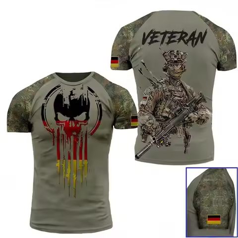 Germany Flag T Shirt Men Tops Tee Shirts 3D Jungle Camo Printed Deutschland Eagle Emblem T-Shirt Oli