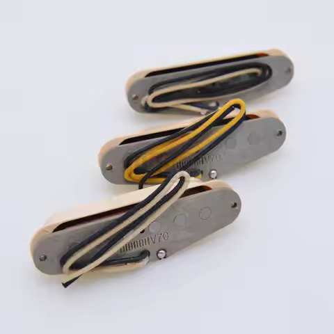 Vintage waaah V70 SSS Handwound Alnico 5 Single Coil Guitar Pickups Grey Bottom Plate HSS Double Coi