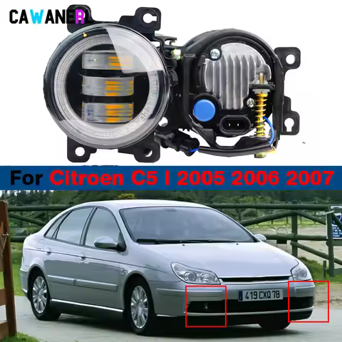 Adjustable Car LED Fog Light H11 For Citroen C5 I 2005 2006 2007 30W Angel Eye DRL Daylight Fog Lamp