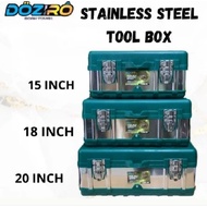DOZIRO STAINLESS TOOL BOX 15 18 20 INCH Plastic Toolbox/ Tool Storage Tool Box/ ToolBox/ Large Tool 