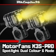 Motorfans K3S PRO Motorcycle Led IP68 Waterproof Premium Quality Spotlight 8000lm Brightness Auxilia