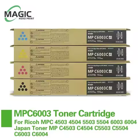 4Color Big Capacity MPC6003 Toner Cartridge For Ricoh MPC 4503 4504 5503 5504 6003 6004 MP C4503 C45