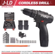 JLD bor baterai jld 12v bor charger 2 baterai/ 10mm chuck bor cordless jld 12v full set / mesin bor cas murah promo / bor baterai cas murah 2 baterai promo bisa cod mesin bor for kaya metal conceter