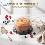 THEW 4 6 8 10 Inch Cake Box 10Pcs Transparent Reusable Round Containers Suitable for Bakery Display 