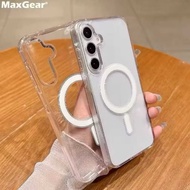 CLEAR WHITE MAGSAFE CASE FOR SAMSUNG S25 S25FE S25 PLUS S25 ULTRA