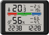 HOTBUY - 黑色電子時鐘數位鐘可掛壁LCD小鬧鐘多功能溫度電子鐘