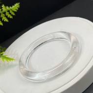 精美 白水晶手鐲 60MM 冰透彩虹閃片圓條石英手環 淨化心靈專注