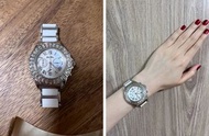 FOLLI FOLLIE品牌漂亮閃亮鋯石陶瓷手錶